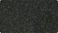 Il campione di colore verde leggermente punteggiato di WARCO per superfici bicolore in granulato di gomma SBR nero con una miscela di EPDM verde al 10%.