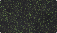 Farbmuster zum WARCO Farbton Leicht Grün Gesprenkelt für 2-farbige Oberflächen aus schwarzem SBR-Gummigranulat mit einer Beimischung von 10% grünem EPDM.