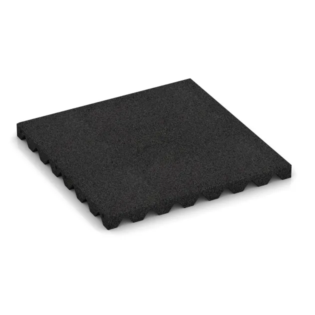 Piastra antitrauma von WARCO im Farbdesign Antracite mit den Abmessungen 500 x 500 x 40 mm. Produktfoto von Artikel 0622 in der Aufsicht von schräg vorne.