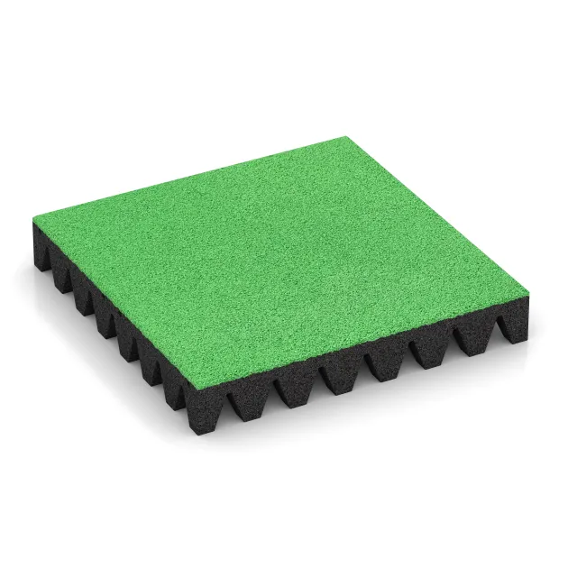 Piastra antitrauma von WARCO im Farbdesign Verde Maggio mit den Abmessungen 500 x 500 x 80 mm. Produktfoto von Artikel 0721 in der Aufsicht von schräg vorne.