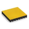 Piastra antitrauma von WARCO im Farbdesign Giallo limone mit den Abmessungen 500 x 500 x 80 mm. Produktfoto von Artikel 0722 in der Aufsicht von schräg vorne.