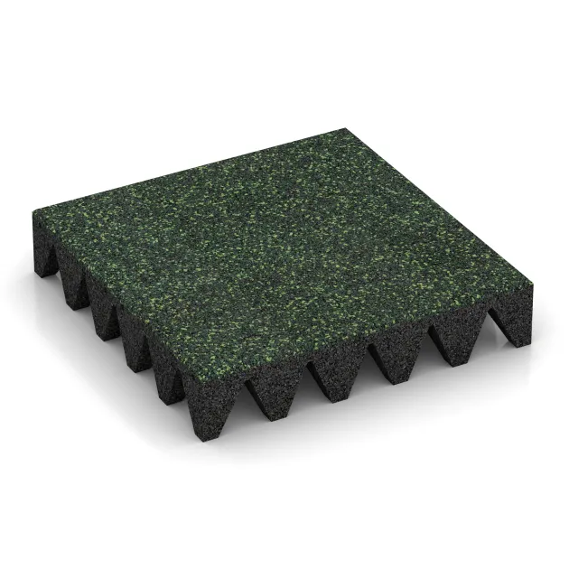 Piastra antitrauma von WARCO im Farbdesign Prato Inglese mit den Abmessungen 500 x 500 x 100 mm. Produktfoto von Artikel 3709 in der Aufsicht von schräg vorne.