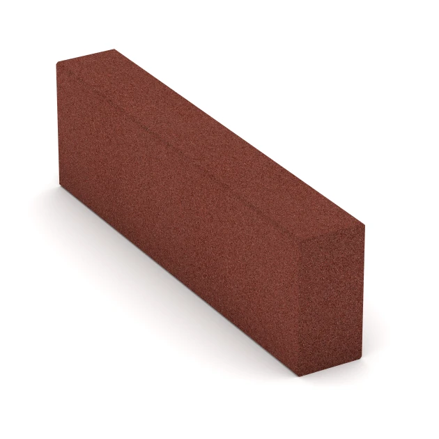 Gradino in gomma granulare von WARCO im Farbdesign Rosso mattone mit den Abmessungen 100 x 30 x 15 cm. Produktfoto von Artikel 7029 in der Aufsicht von schräg vorne.