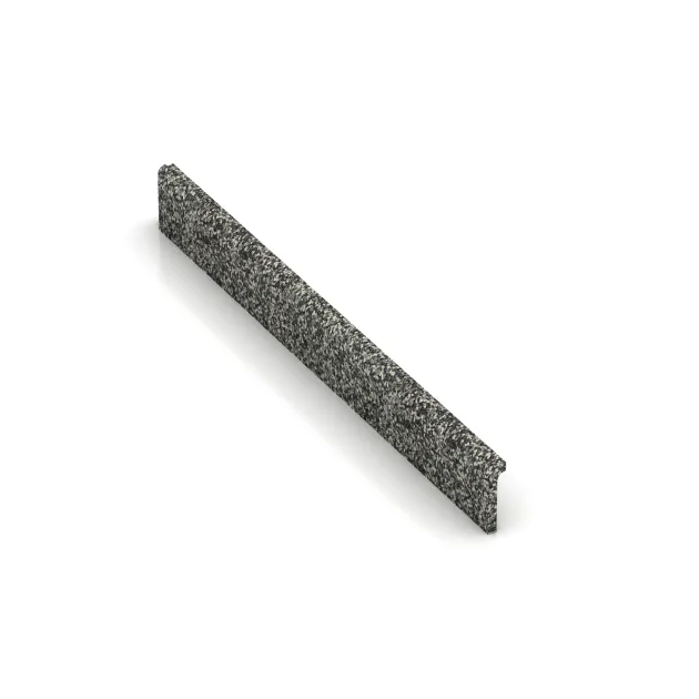 Wandschutz Sockelleiste von WARCO im Farbdesign Grauer Granit mit den Abmessungen 750 x 20 x 80 mm. Produktfoto von Artikel 2257 in der Aufsicht von schräg vorne.