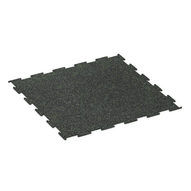 Pavimento Fitness Compatto von WARCO im Farbdesign Verde leggermente punteggiato mit den Abmessungen 100 × 100 × 0,8 cm. Produktfoto von Artikel 6453 in der Aufsicht von schräg vorne.