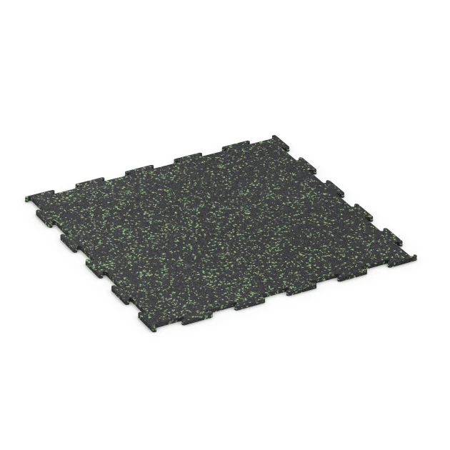 Fitnessboden Kompakt von WARCO im Farbdesign Leicht Grün Gesprenkelt mit den Abmessungen 50 × 50 × 0,8 cm. Produktfoto von Artikel 6459 in der Aufsicht von schräg vorne.
