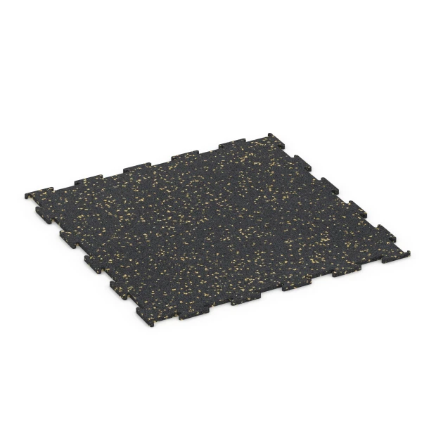 Fitnessboden Kompakt von WARCO im Farbdesign Leicht Gelb Gesprenkelt mit den Abmessungen 50 × 50 × 0,8 cm. Produktfoto von Artikel 6460 in der Aufsicht von schräg vorne.