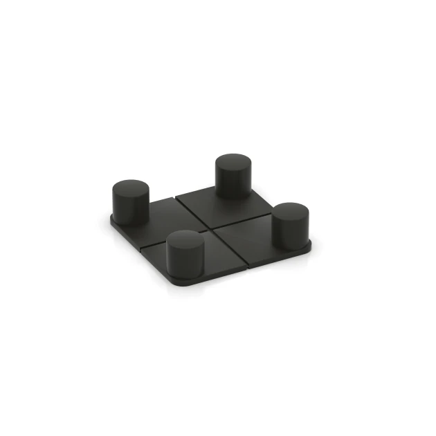 Clip per piastrelle von WARCO im Farbdesign Nero opaco mit den Abmessungen 50 x 50 mm – 8 mm. Produktfoto von Artikel 6121 in der Aufsicht von schräg vorne.