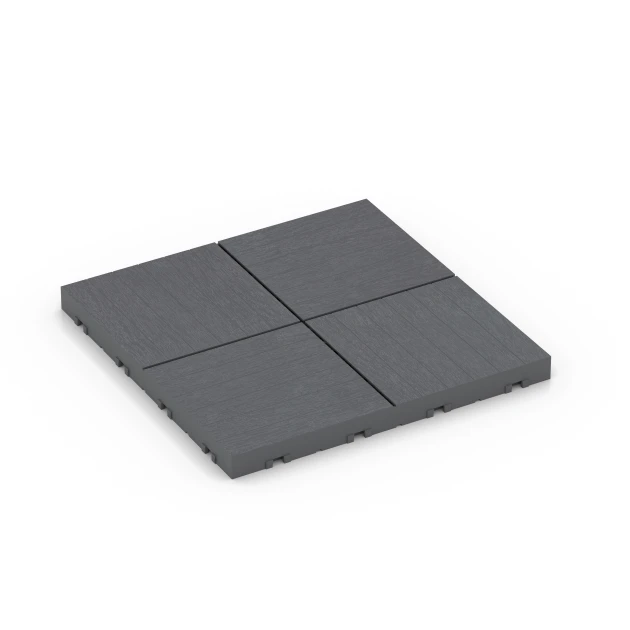 Mosaico – Piastrella a incastro von WARCO im Farbdesign Grigio argento mit den Abmessungen 30 x 30 x 2 cm. Produktfoto von Artikel 6349 in der Aufsicht von schräg vorne.