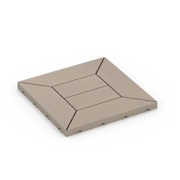 Motivo a cassettoni – Piastrella a incastro von WARCO im Farbdesign Vaniglia mit den Abmessungen 30 x 30 x 2 cm. Produktfoto von Artikel 6350 in der Aufsicht von schräg vorne.