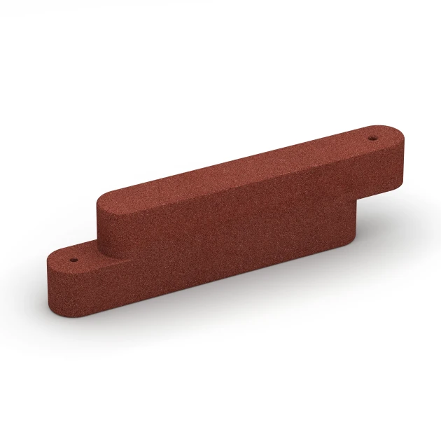 Gummi-Randstein von WARCO im Farbdesign Ziegelrot mit den Abmessungen 100 x 15 x 30 cm. Produktfoto von Artikel 6640 in der Aufsicht von schräg vorne.