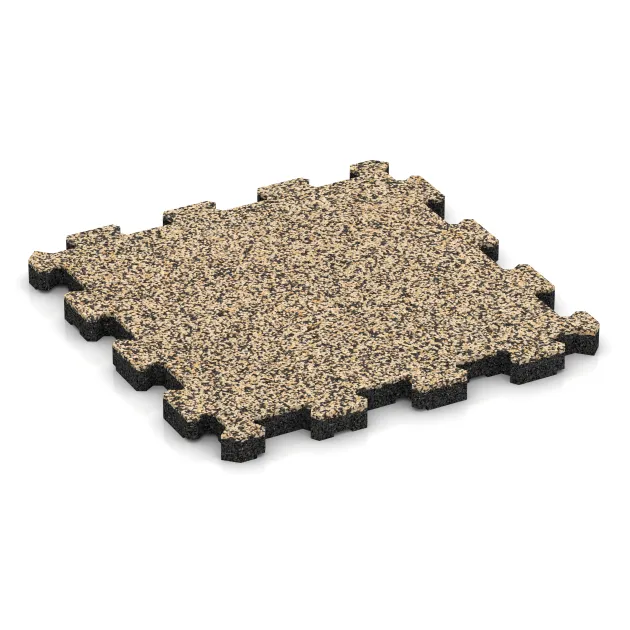 Pavimento fieristico a incastro von WARCO im Farbdesign Travertino mit den Abmessungen 306 x 306 x 20 mm. Produktfoto von Artikel 5740 in der Aufsicht von schräg vorne.