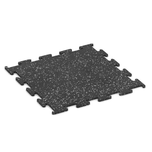 Fitness Performance Elite Trainingsboden von WARCO im Farbdesign Leicht Grau Gesprenkelt mit den Abmessungen 50 x 50 x 1 cm | 0,25 m². Produktfoto von Artikel 3779 in der Aufsicht von schräg vorne.