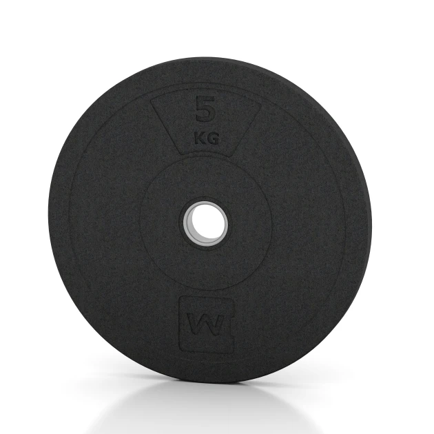 Bumper Plate von WARCO im Farbdesign Antracite mit den Abmessungen 5 kg | ø 45,4 x 3,15 cm. Produktfoto von Artikel 6084 in der Aufsicht von schräg vorne.
