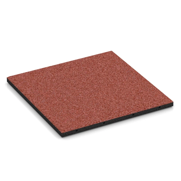 Piastrelle antitrauma von WARCO im Farbdesign Rosso pomodoro mit den Abmessungen 50 x 50 x 3 cm | 0,25 m². Produktfoto von Artikel 6288 in der Aufsicht von schräg vorne.