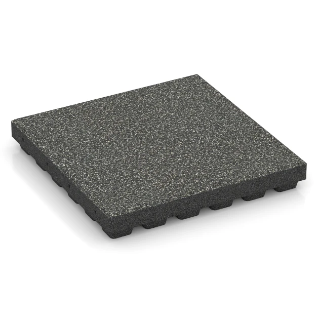 Fallschutzmatte EPDM – 210 cm von WARCO im Farbdesign Dunkelgrauer Granit mit den Abmessungen 50 x 50 x 7 cm | 0,25 m². Produktfoto von Artikel 6440 in der Aufsicht von schräg vorne.