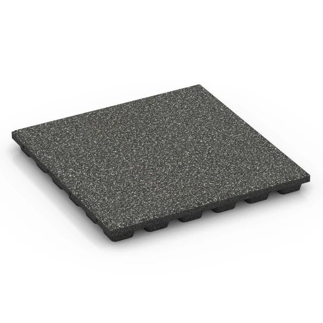 Piastrella antitrauma EPDM – 160 cm von WARCO im Farbdesign Granito grigio scuro mit den Abmessungen 50 x 50 x 4,8 cm | 0,25 m². Produktfoto von Artikel 6431 in der Aufsicht von schräg vorne.