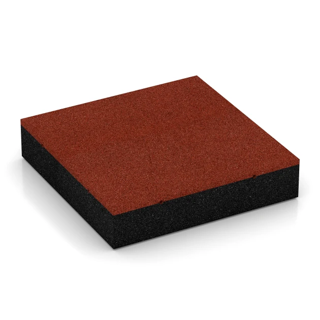 Fallschutzmatte – 300 cm von WARCO im Farbdesign Ziegelrot mit den Abmessungen 50 x 50 x 11 cm | 0,25 m². Produktfoto von Artikel 6278 in der Aufsicht von schräg vorne.