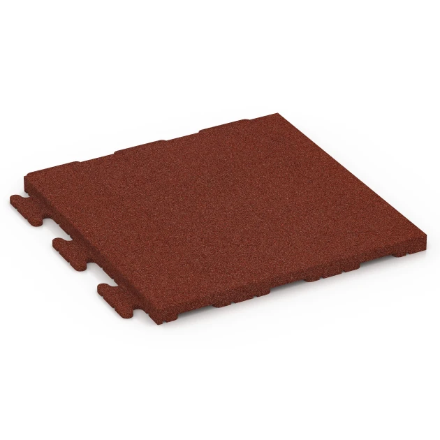 Piastrella per pavimento fitness Classic von WARCO im Farbdesign Rosso mattone mit den Abmessungen 50 x 50 x 3 cm | 0,25 m². Produktfoto von Artikel 6976 in der Aufsicht von schräg vorne.