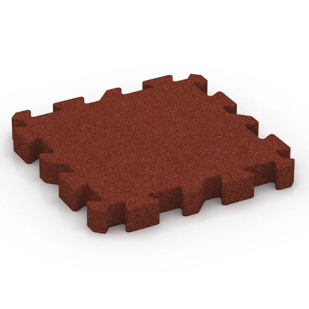 Piastra antitrauma ad incastro puzzle von WARCO im Farbdesign Rosso mattone mit den Abmessungen 50 x 50 x 6 cm | 0,25 m². Produktfoto von Artikel 6310 in der Aufsicht von schräg vorne.