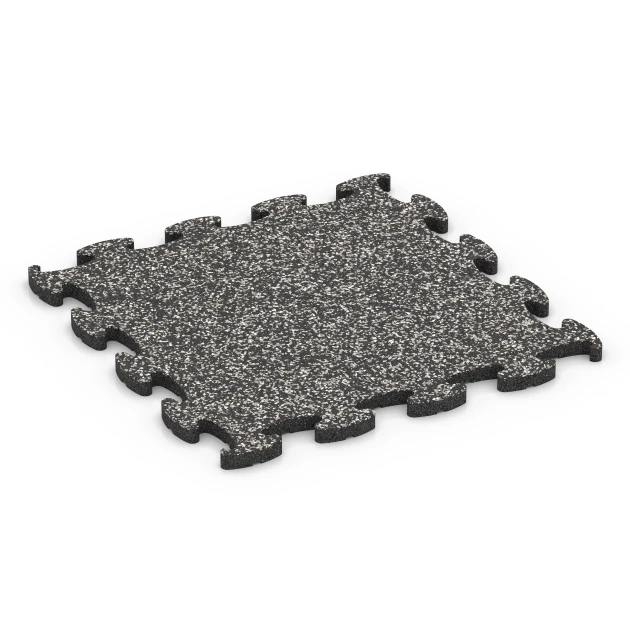 Fitness Max Floor System von WARCO im Farbdesign Granito grigio scuro mit den Abmessungen 46 x 46 x 1,8 cm. Produktfoto von Artikel 6859 in der Aufsicht von schräg vorne.