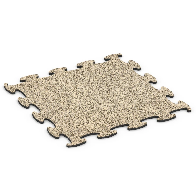 Fitness Active pavimento von WARCO im Farbdesign Travertino mit den Abmessungen 98 x 98 × 1,8 cm. Produktfoto von Artikel 6838 in der Aufsicht von schräg vorne.