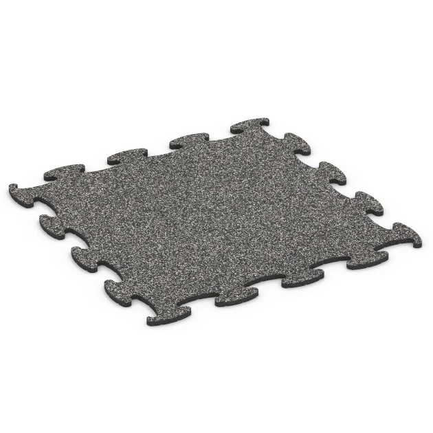 Fitness Max Floor System von WARCO im Farbdesign Granito grigio scuro mit den Abmessungen 98 x 98 × 1,8 cm. Produktfoto von Artikel 6868 in der Aufsicht von schräg vorne.