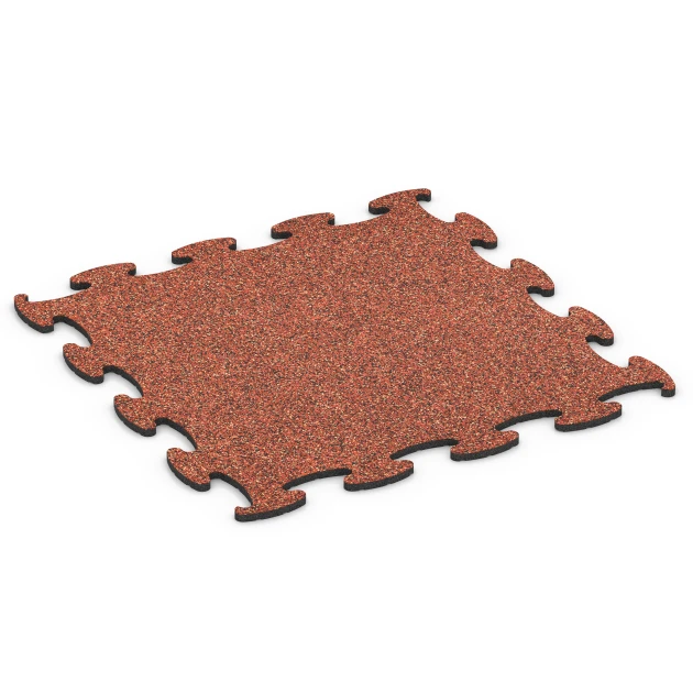 Messeboden Klickfliese von WARCO im Farbdesign Feuersglut mit den Abmessungen 98 x 98 × 1,8 cm. Produktfoto von Artikel 6926 in der Aufsicht von schräg vorne.