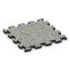 Fallschutz Puzzlematte von WARCO im Farbdesign Grauer Granit mit den Abmessungen 46 x 46 × 2,8 cm. Produktfoto von Artikel 6932 in der Aufsicht von schräg vorne.