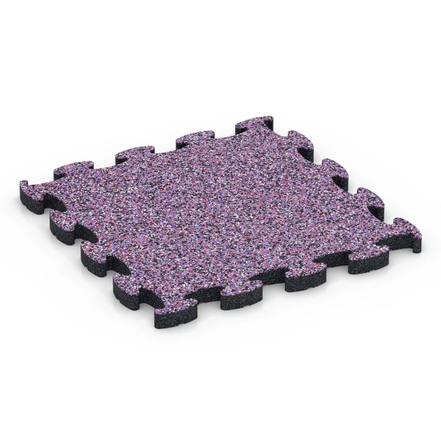 Pavimentazione antitrauma puzzle von WARCO im Farbdesign Lavanda mit den Abmessungen 44,6 x 44,6 × 2,8 cm. Produktfoto von Artikel 6936 in der Aufsicht von schräg vorne.