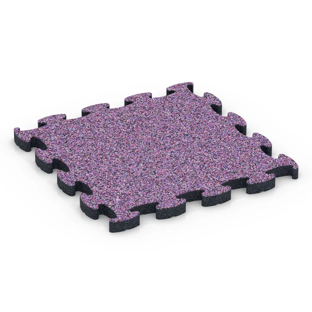 Piastrelle sportive in gomma von WARCO im Farbdesign Lavanda mit den Abmessungen 44,6 x 44,6 × 2,8 cm. Produktfoto von Artikel 6954 in der Aufsicht von schräg vorne.