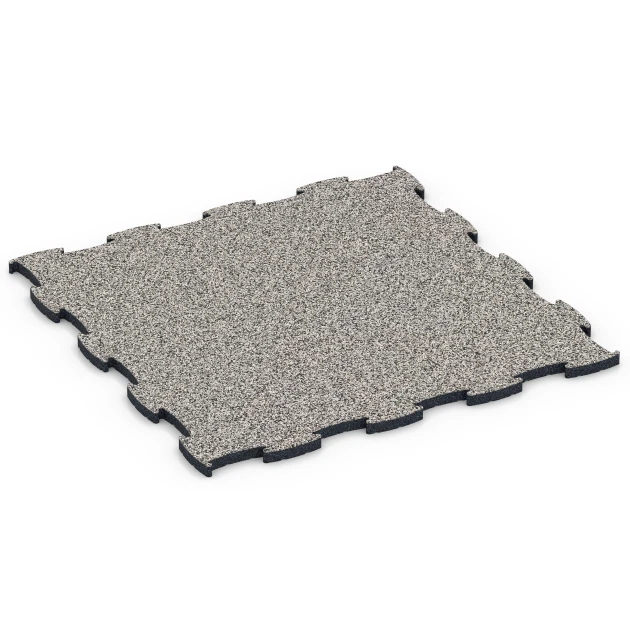 Fitness Active Floor System von WARCO im Farbdesign Grauer Granit mit den Abmessungen 97,1 x 97,1 x 2,8 cm | 0,94 m². Produktfoto von Artikel 6851 in der Aufsicht von schräg vorne.