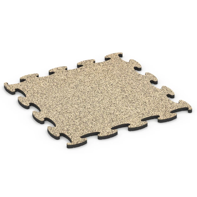 Fitness Active pavimento von WARCO im Farbdesign Travertino mit den Abmessungen 98 x 98 x 2,8 cm. Produktfoto von Artikel 6856 in der Aufsicht von schräg vorne.