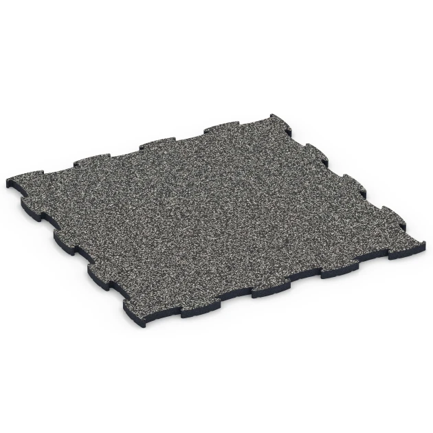 Fitness Max Floor System von WARCO im Farbdesign Granito grigio scuro mit den Abmessungen 97,1 x 97,1 x 2,8 cm. Produktfoto von Artikel 6886 in der Aufsicht von schräg vorne.