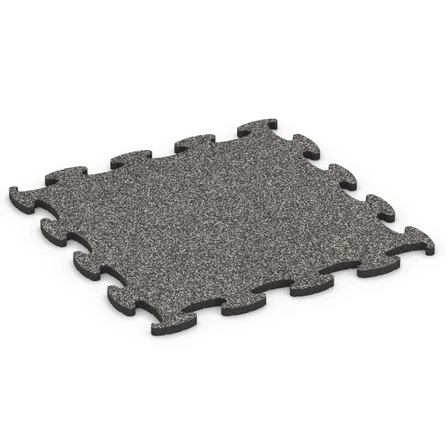 Fitness Max Floor System von WARCO im Farbdesign Dunkelgrauer Granit mit den Abmessungen 98 x 98 x 2,8 cm. Produktfoto von Artikel 6886 in der Aufsicht von schräg vorne.