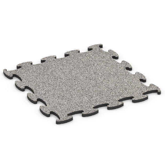 Fitness Max Floor System von WARCO im Farbdesign Grauer Granit mit den Abmessungen 98 x 98 x 2,8 cm. Produktfoto von Artikel 6887 in der Aufsicht von schräg vorne.