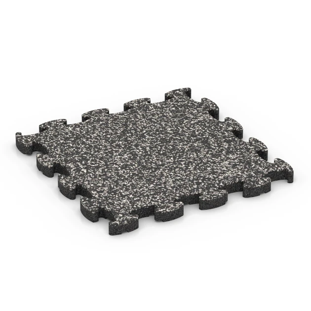 Piastrella balcone in gomma von WARCO im Farbdesign Granito grigio scuro mit den Abmessungen 30 x 30 x 1,8 cm. Produktfoto von Artikel 6814 in der Aufsicht von schräg vorne.