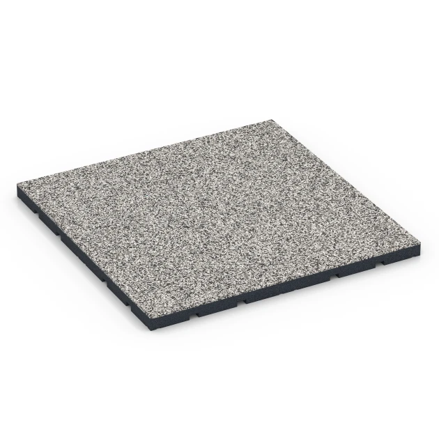 Pavimento per palestra da esterno von WARCO im Farbdesign Granito grigio mit den Abmessungen 60 x 60 x 3 cm | 0,36 m². Produktfoto von Artikel 7133 in der Aufsicht von schräg vorne.