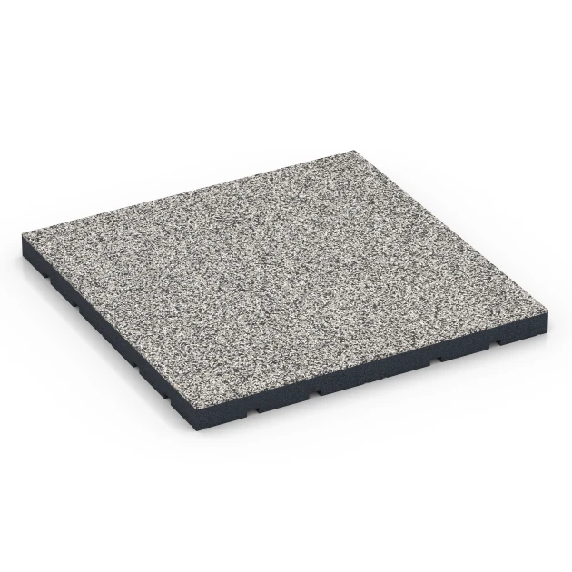 Pavimento per palestra da esterno von WARCO im Farbdesign Granito grigio mit den Abmessungen 60 x 60 x 4 cm | 0,36 m². Produktfoto von Artikel 7142 in der Aufsicht von schräg vorne.