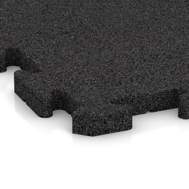 Detailaufnahme der Randausprägung von WARCO-Produkt 2767, Piastra antitrauma ad incastro puzzle, Format 500 x 500 x 30 mm, Farbe Antracite.