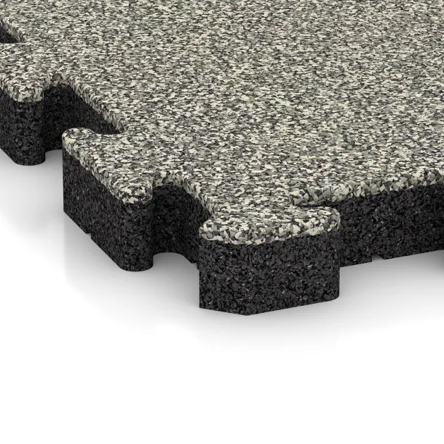 Detailaufnahme der Randausprägung von WARCO-Produkt 4161, Ballspielplatte HD, Format 500 x 500 x 50 mm, Farbe Heller Granit.