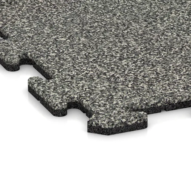 Detailaufnahme der Randausprägung von WARCO-Produkt 0055, Tappeto da gioco, Format 500 x 500 x 18 mm, Farbe Granito classico.