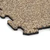 Detailaufnahme der Randausprägung von WARCO-Produkt 0062, Spielmatte, Format 500 x 500 x 18 mm, Farbe Travertin.