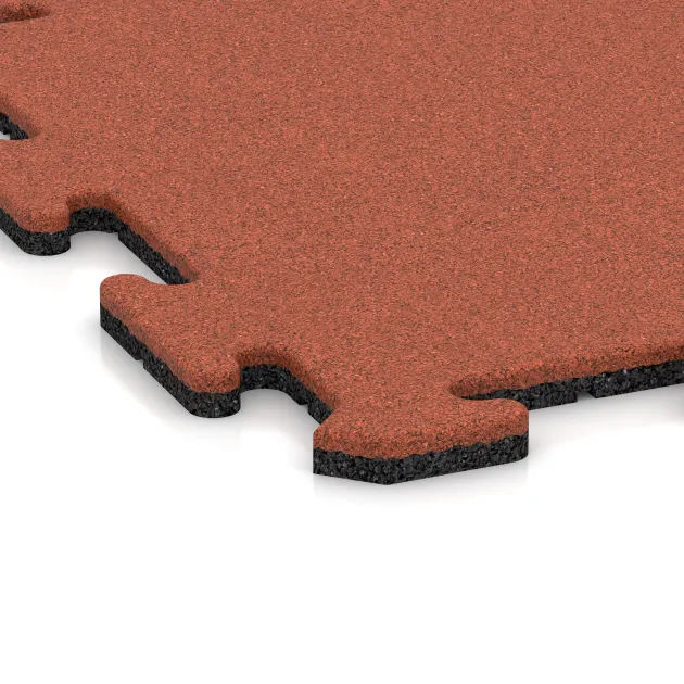 Detailaufnahme der Randausprägung von WARCO-Produkt 6214, Pavimento per esterno, Format 500 x 500 x 18 mm, Farbe Rosso Arancio Chiaro.