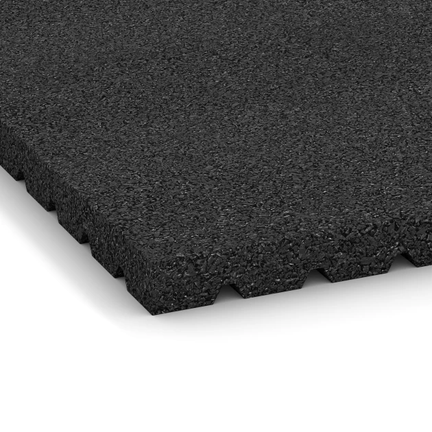 Detailaufnahme der Randausprägung von WARCO-Produkt 3640, Stallmatte HD, Format 100 x 100 x 4 cm, Farbe Anthrazit.