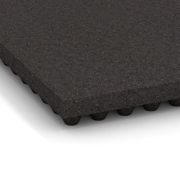 Detailaufnahme der Randausprägung von WARCO-Produkt 3643, Tappeto da stalla di lusso, Format 100 × 50 × 5,5 cm, Farbe Antracite.