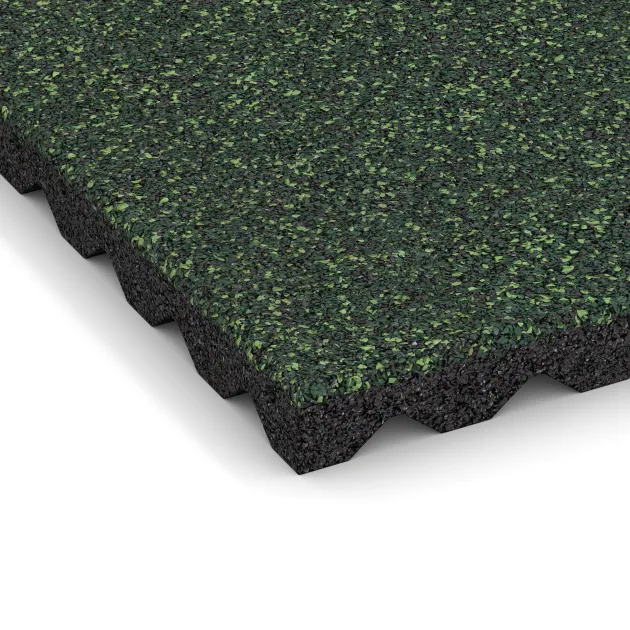 Detailaufnahme der Randausprägung von WARCO-Produkt 5344, Piastra antitrauma, Format 500 x 500 x 40 mm, Farbe Prato Inglese.