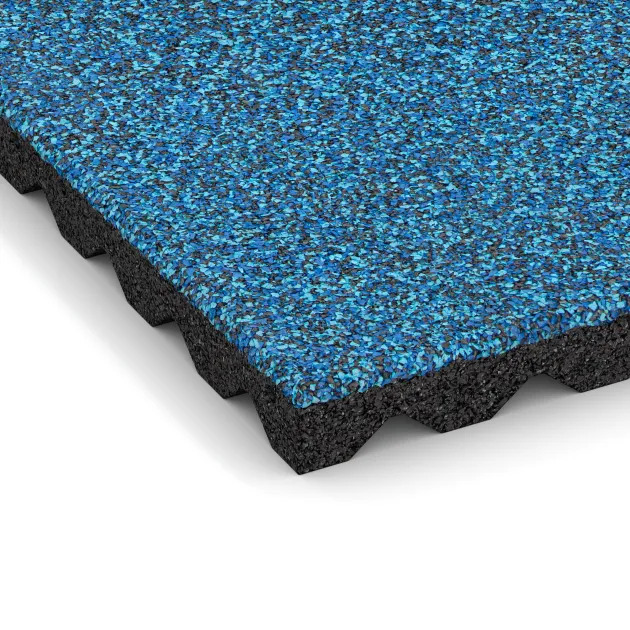 Detailaufnahme der Randausprägung von WARCO-Produkt 5347, Piastra antitrauma, Format 500 x 500 x 40 mm, Farbe Atlantico.