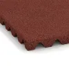 Detailaufnahme der Randausprägung von WARCO-Produkt 0623, Piastra antitrauma, Format 500 x 500 x 40 mm, Farbe Rosso mattone.