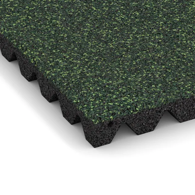 Detailaufnahme der Randausprägung von WARCO-Produkt 0643, Piastra antitrauma, Format 500 x 500 x 45 mm, Farbe Prato Inglese.